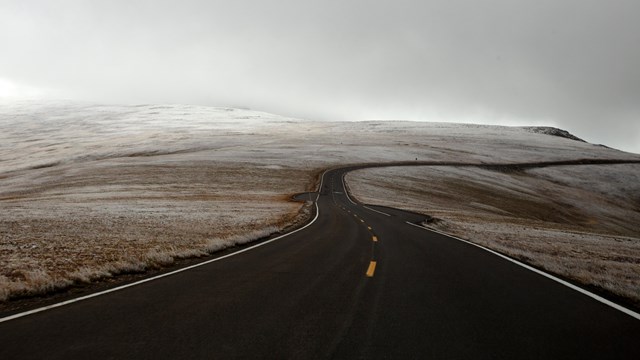 Snow is seen along the Tundra along Trail Ridge Road