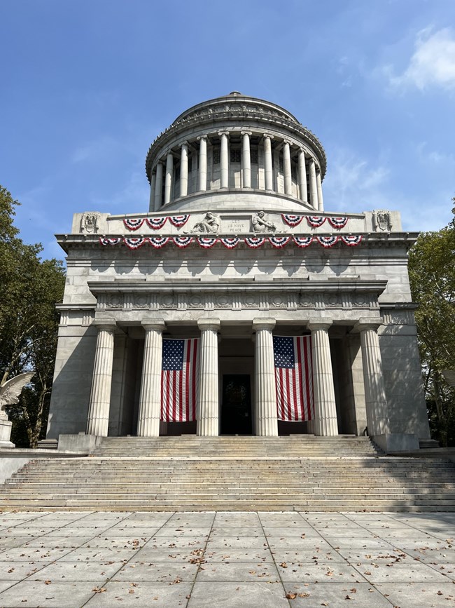 Grant's Tomb with decorative flags